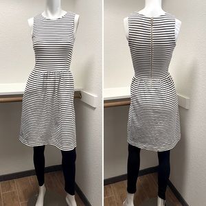 J.Crew Nautical Daybreak Dress | Ivory White with Black Stripes | Sz XXS